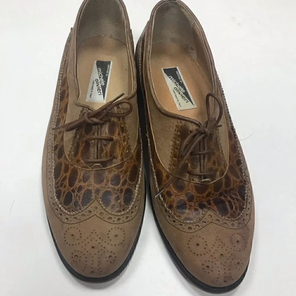 Vintage Michele Olivieri men’s leather wingtips.  Size 10